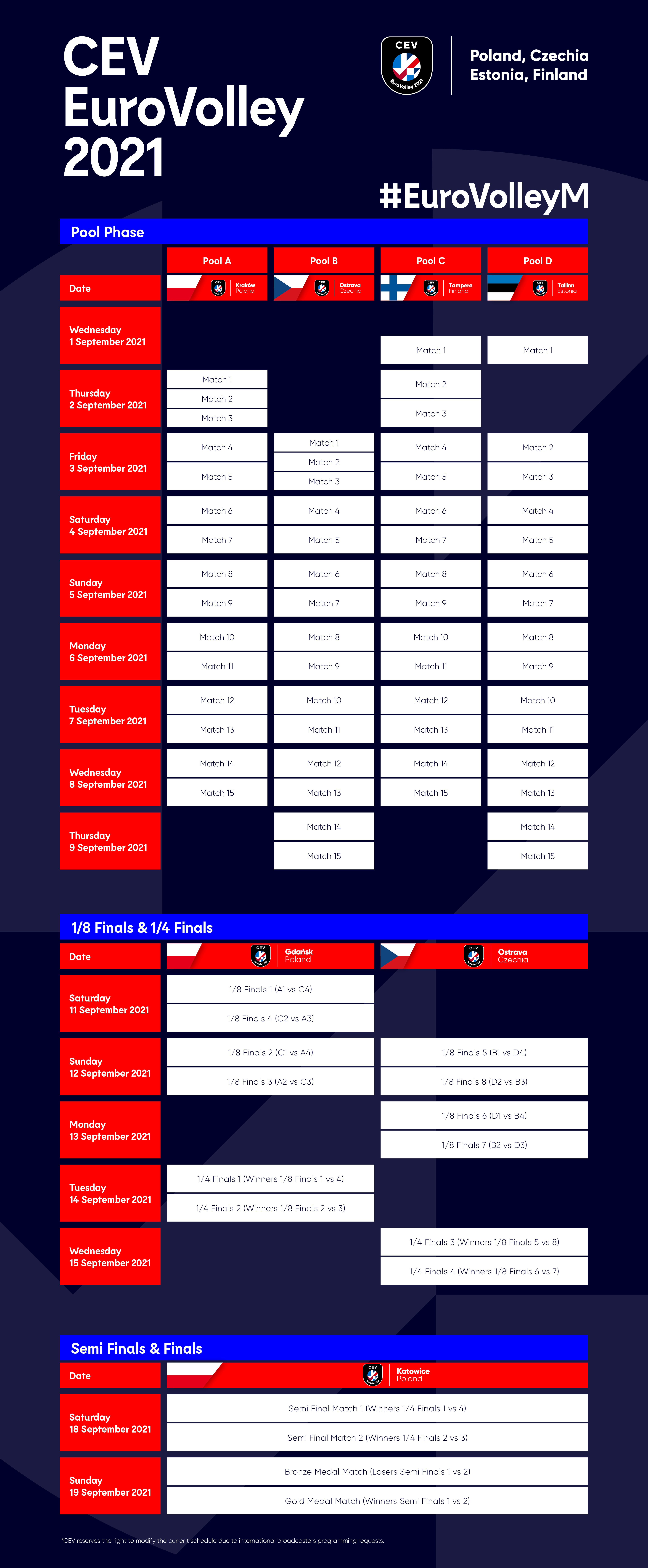 Ligue Des Nations Volley 2023 Calendrier Match Calendar Confirmed | Eurovolley